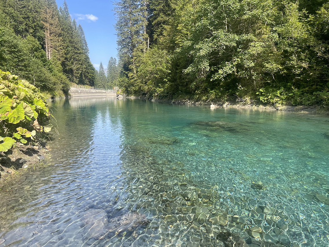 Faetschbach river swimming-hole on the Via Alpina